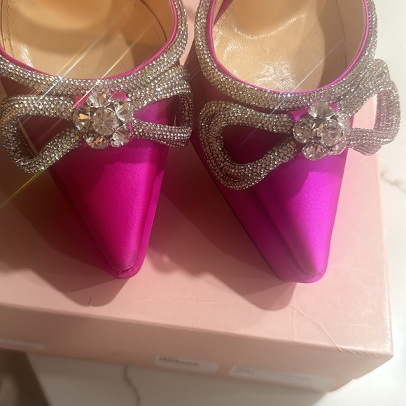 Mach and Mach double crystal bow satin platform pump - Picture 8 of 11